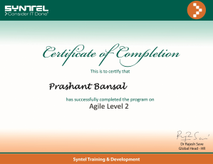 Agile Overview Level - 2